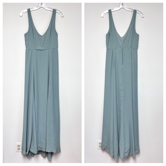Show Me Your Mumu Jenn Maxi Dress Silver Sage Crisp - Picture 2 of 9